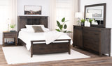 Urban Barn Queen Bookcase Storage Bedroom Suite With 1 Drawer Nightstand - Charcoal thumbnail 1