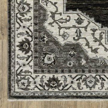 Chamberlain Charcoal/Ivory Area Rug - 9′10″ X 12′10″