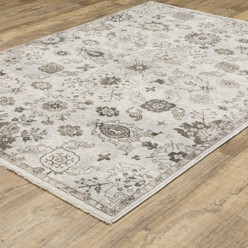 Chamberlain Grey/Ivory Area Rug - 7′10″ X 10′10″