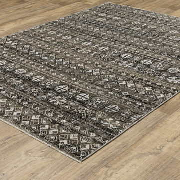 Chamberlain Grey/Black Area Rug - 6′7″ X 9′6″
