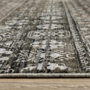 Chamberlain Grey/Black Area Rug - 6′7″ X 9′6″