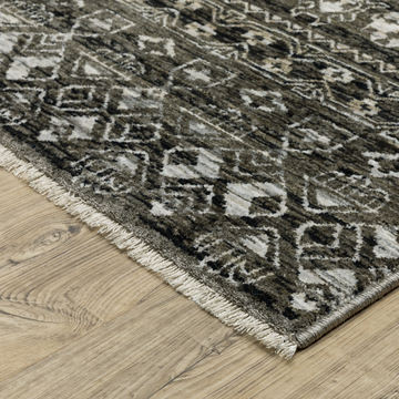 Chamberlain Grey/Black Area Rug - 6′7″ X 9′6″