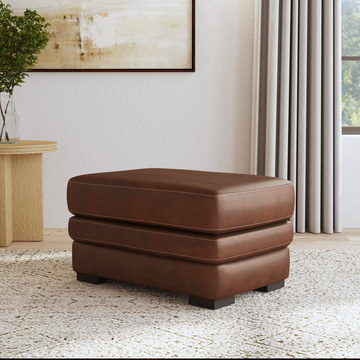 David Leather Ottoman