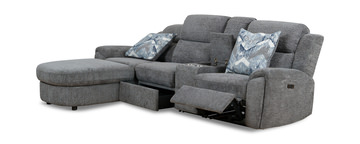 Maya 4 Piece Power Reclining Sectional with Left Chaise - Graphite