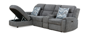 Maya 4 Piece Power Reclining Sectional with Left Chaise - Graphite