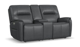 Wilson Leather Power Reclining Loveseat With Console thumbnail 2