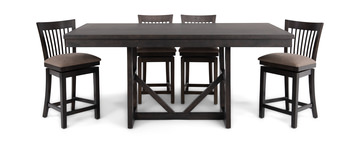 Kateri Denali Table And 4 Kateri Swivel Counter Stools