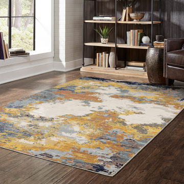 Caravan Gold Abstract Area Rug - 7′10″ X 10′10″