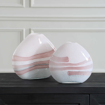 Blush Swirl Vases Set of 2