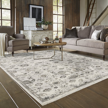 Chamberlain Grey/Ivory Area Rug - 7′10″ X 10′10″
