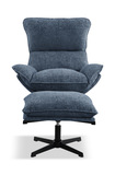 Nelly Pedestal Chair And Ottoman - Ocean thumbnail 2