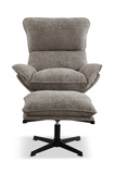 Nelly Pedestal Chair And Ottoman - Taupe thumbnail 2