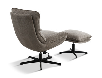 Nelly Pedestal Chair And Ottoman - Taupe