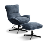 Nelly Pedestal Chair And Ottoman - Ocean thumbnail 1