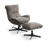 Nelly Pedestal Chair And Ottoman - Taupe thumbnail 1