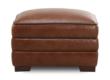Bauer Leather Ottoman