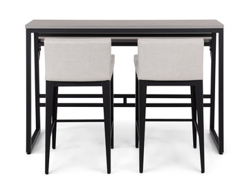 Crawford 54″ Sofa Bar Table With 2 Ethan Stools