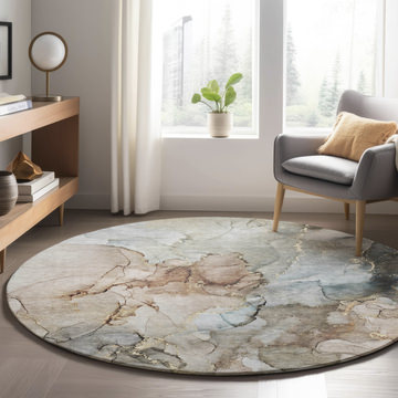 Odyssey Tan Area Rug - 8′0″ X 8′0″ Round