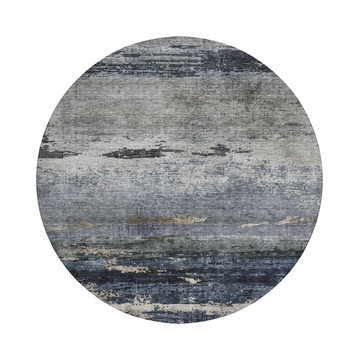 image Nouveau Navy Area Rug - 8′0″ X 8′0″ Round