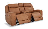 Davidson Leather Power Reclining Loveseat With Console thumbnail 3