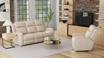 Andrew Leather Power Sofa