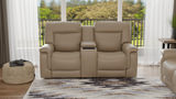 Marie Leather Power Console Loveseat thumbnail 8