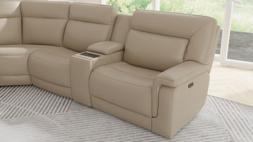 Marie 6 Piece Leather Power Reclining Sectional