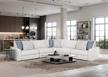 Toronto 5 Piece Power Reclining Sectional - Oyster