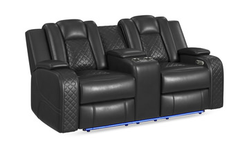 Cypress Power Reclining Loveseat with Console - Grey