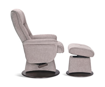 Dawn Swivel Glider Recliner And Ottoman - Truffle