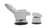 Dawn Swivel Glider Recliner & Ottoman - Cement thumbnail 3