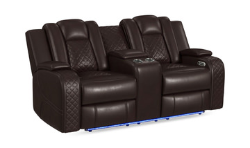 Cypress Power Reclining Loveseat With Console - Brown