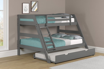 Zaven Twin/Full Bunk Bed - Gray