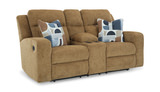 Lindy Reclining Loveseat with Console - Honey thumbnail 2