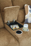 Lindy Reclining Loveseat with Console - Honey thumbnail 7