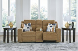 Lindy Reclining Loveseat with Console - Honey thumbnail 5