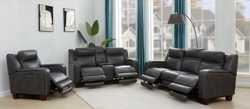 Hershal Leather Power Reclining Loveseat With Console