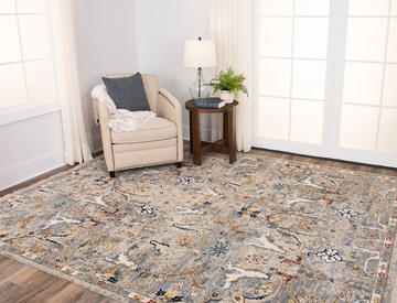 Rajasthan Deep Silver Area Rug - 8′0″ x 10′0″  
