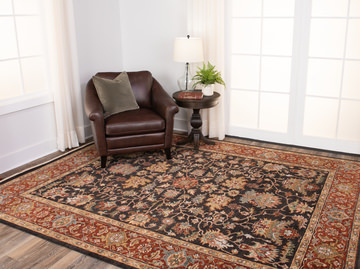 Kashi Brown/Rust Area Rug - 7′9″ x 9′9″ 