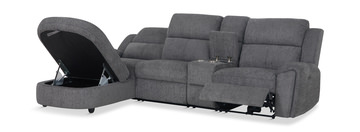 Maya 4 Piece Power Reclining Sectional with Left Chaise - Graphite