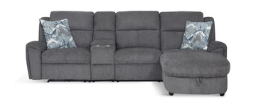 Maya 6 Piece Power Reclining Sectional with Right Chaise - Graphite