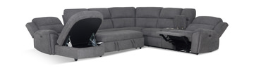 Maya 6 Piece Power Reclining Sectional with Right Chaise - Graphite