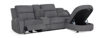 Maya 6 Piece Power Reclining Sectional with Right Chaise - Graphite