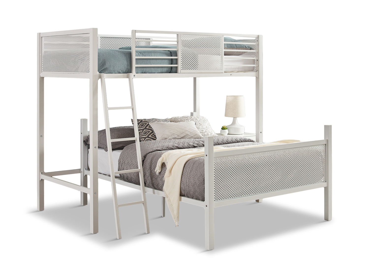 White metal bunk shops beds twin over twin