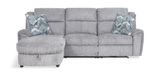 Maya 3 Piece Power Reclining Sectional with Left Chaise - Platinum thumbnail 1
