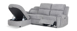 Maya 3 Piece Power Reclining Sectional with Left Chaise - Platinum thumbnail 2