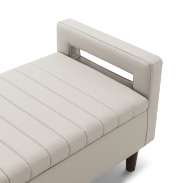 Quinn Channel Tuft Storage Bench - Cream