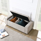 Arturo Tufted Storage Bench - Taupe thumbnail 5