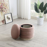 Piper Channel Storage Ottoman - Blush Pink thumbnail 5