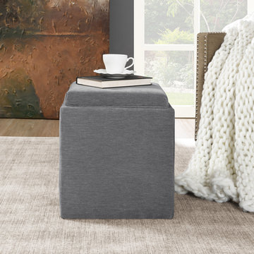 Owen Tray Ottoman - Grey